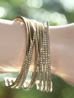 Alexis Bittar Gold Geometric Crystal Cuff Bracelet